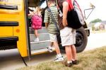 Children taking the city bus for the first time